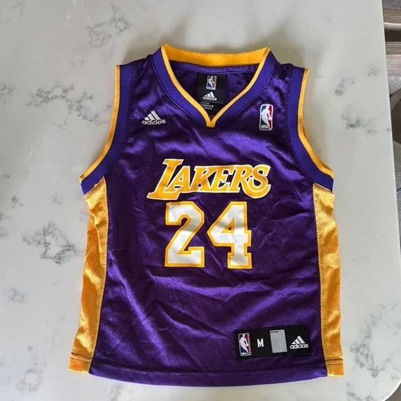Adidas Kids Lakers Purple and Yellow Basketball Jersey - Picture 1 of 3